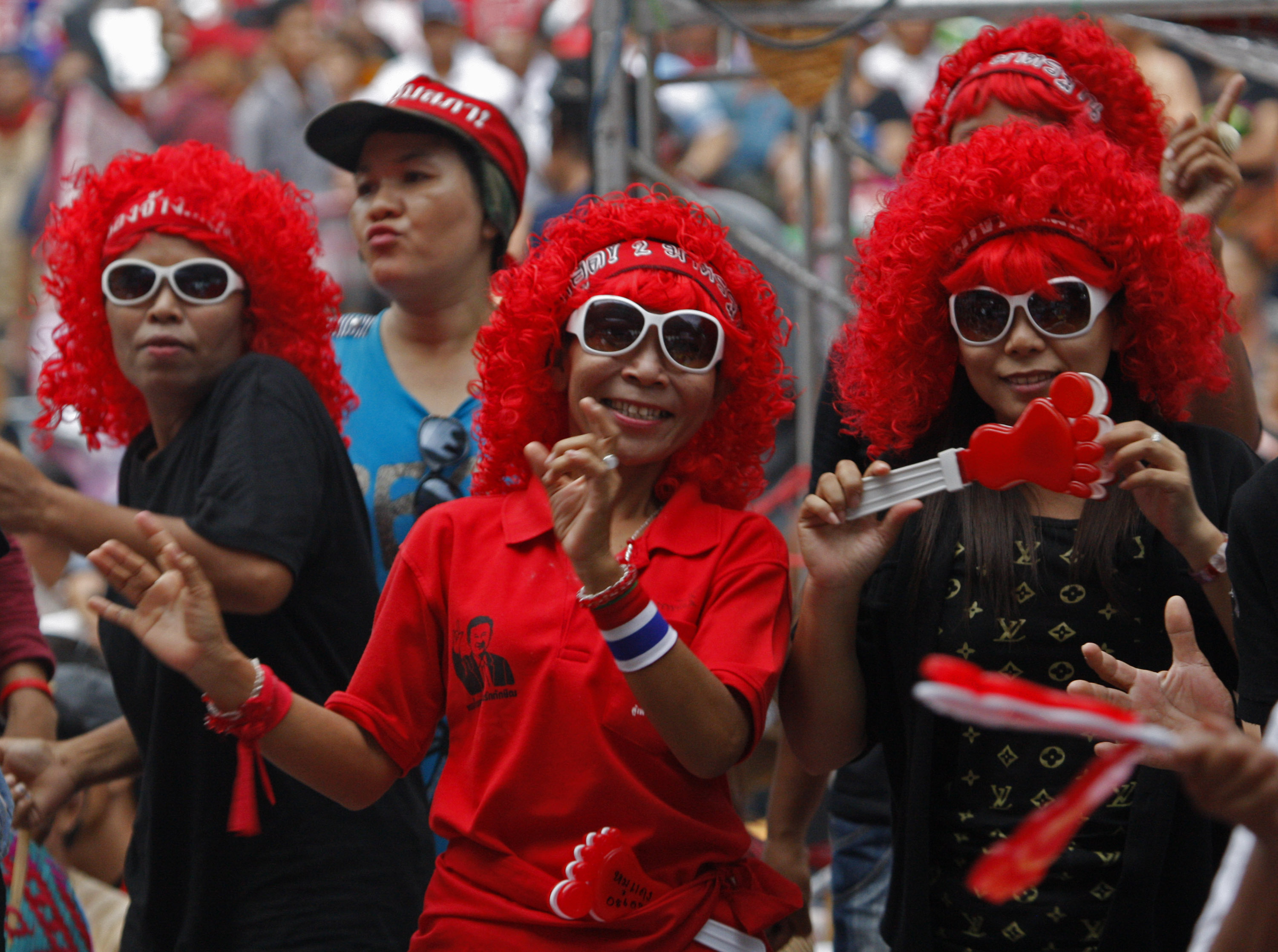 Rödskjortor, Demonstration, Thailand, Bangkok, Protester