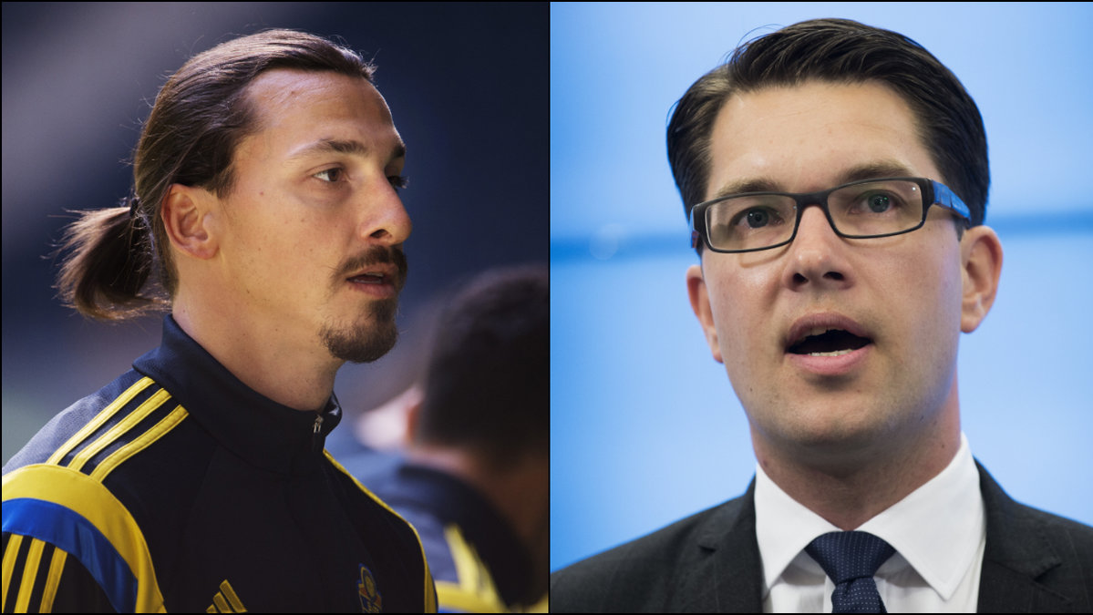 Svenska supportrar står upp för Zlatan mot Sverigedemokraterna under landskampen på torsdagen.