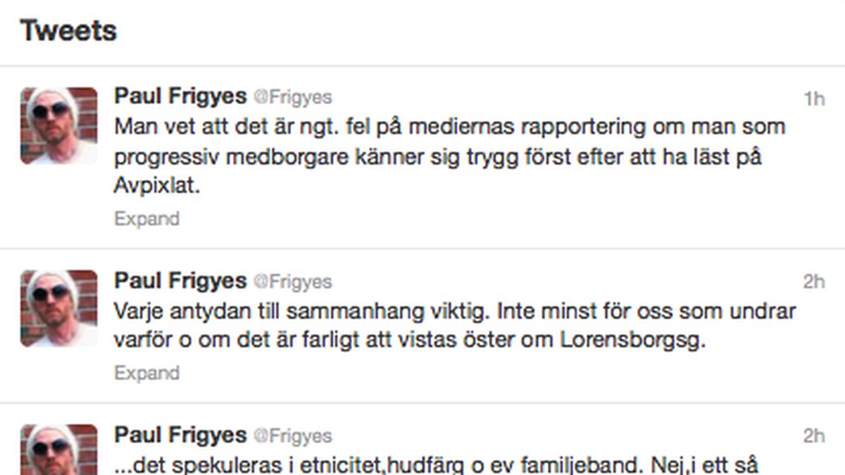 Detta Twittrade Frigyes om Avpixlat i september förra året. 