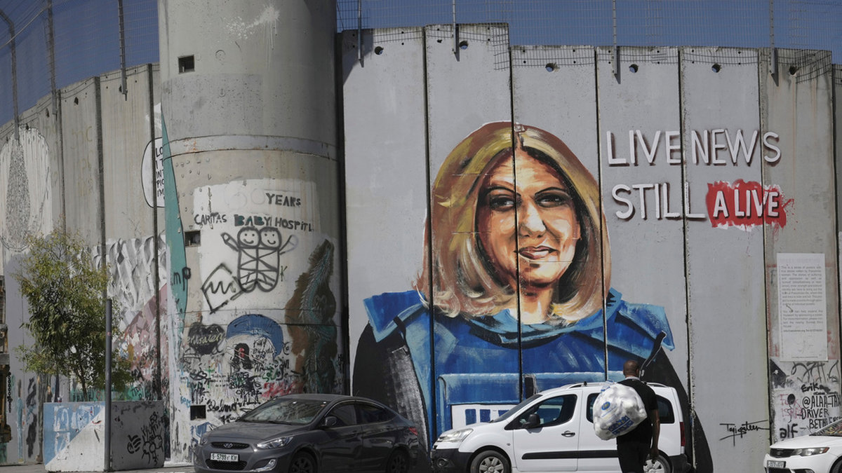 Den palestinsk-amerikanska journalisten Shireen Abu Akleh har fått en egen gata i Ramallah. Arkivbild.