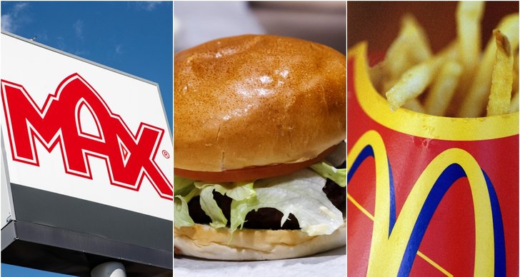 Burger King, Max Hamburgare, McDonalds, Pressbyrån