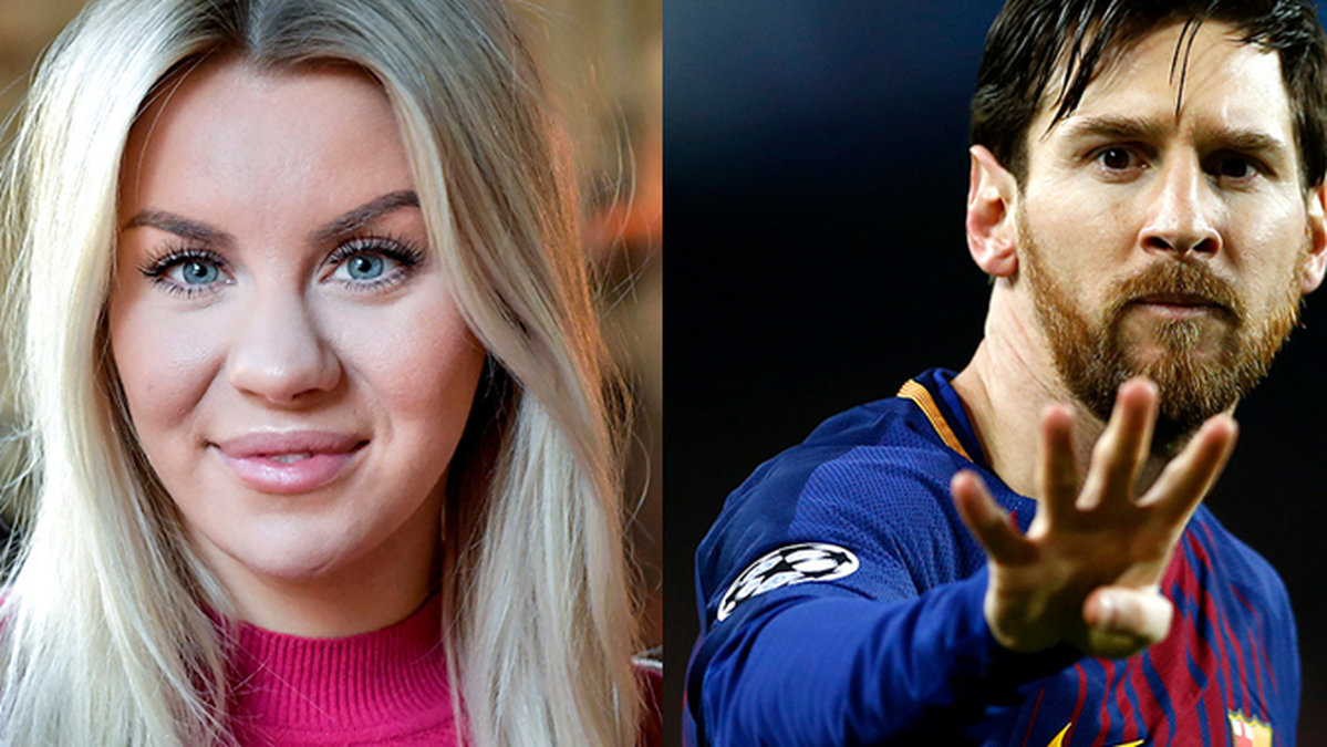 Therese Lindgren och Lionel Messi.