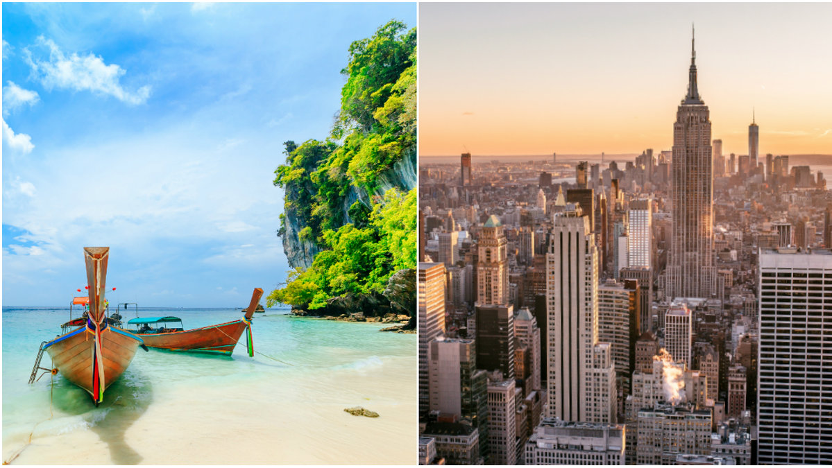 New York och Phuket Thailand