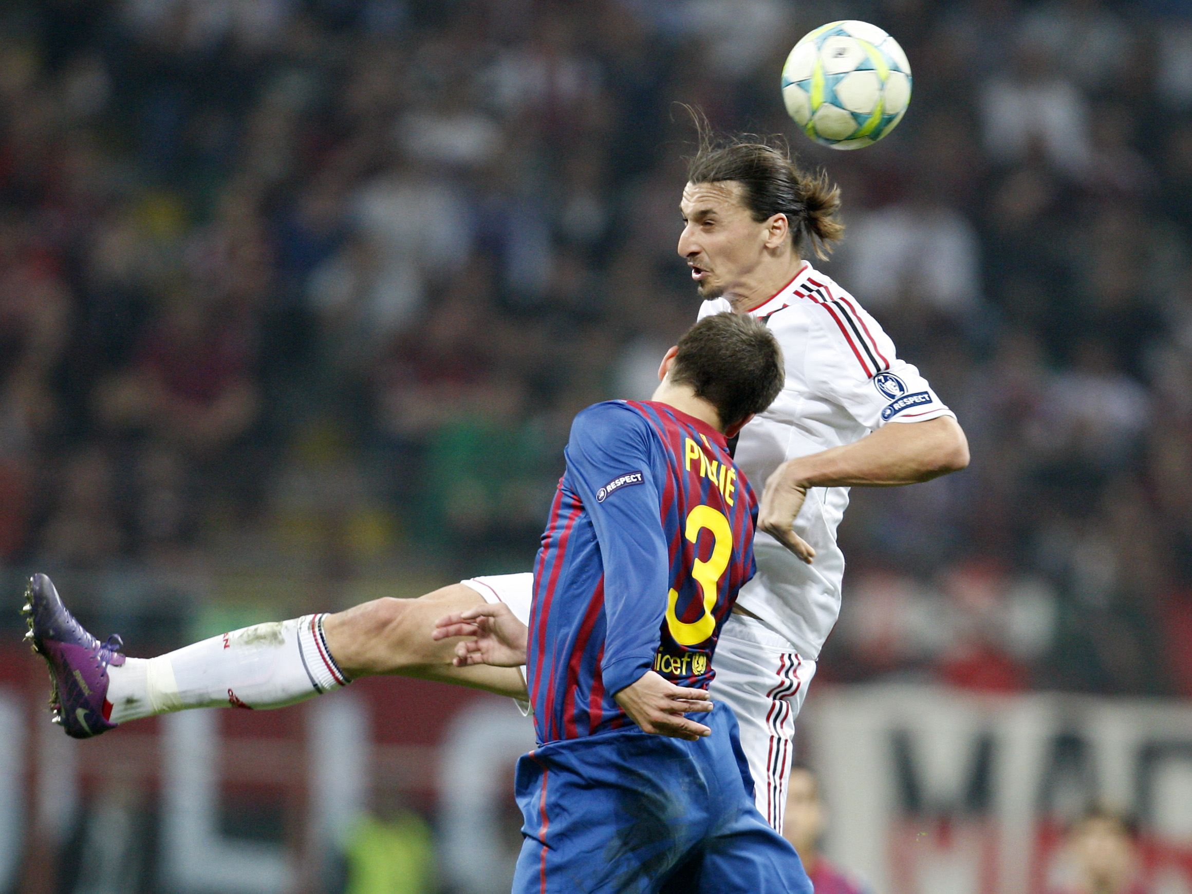 Zlatan hade många tuffa men rättvisa dueller med gamle polaren Gerard Pique. 