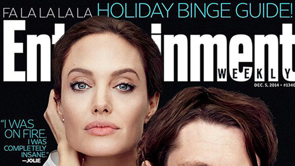 Angelina Jolie och Jack O'Conell på omslaget till Entertainment Weekly. 