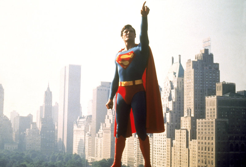 Christopher Reeve spelade 'Superman' i fyra filmer. Arkivbild