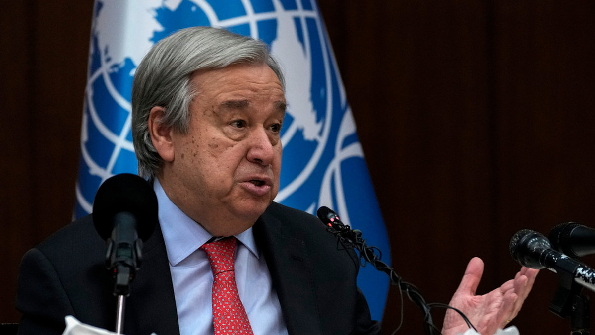 FN:s generalsekreterare António Guterres varnar för att kvinnors rättigheter hotas och inskränks. Arkivbild.