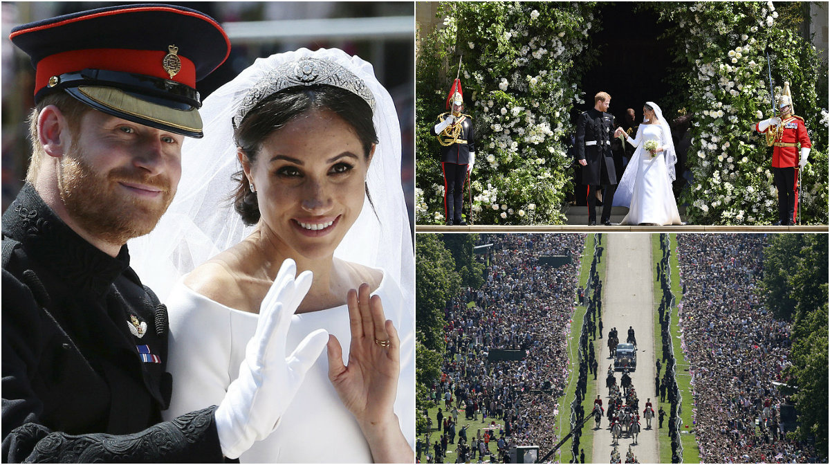 Under lördagen gifte sig Meghan Markle och prins Harry – här är de bästa bilderna.