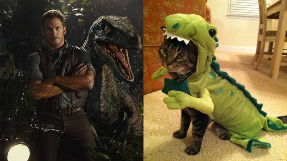 Till vänster: Bild ur Jurassic World. Till höger: Jag den 10 juni