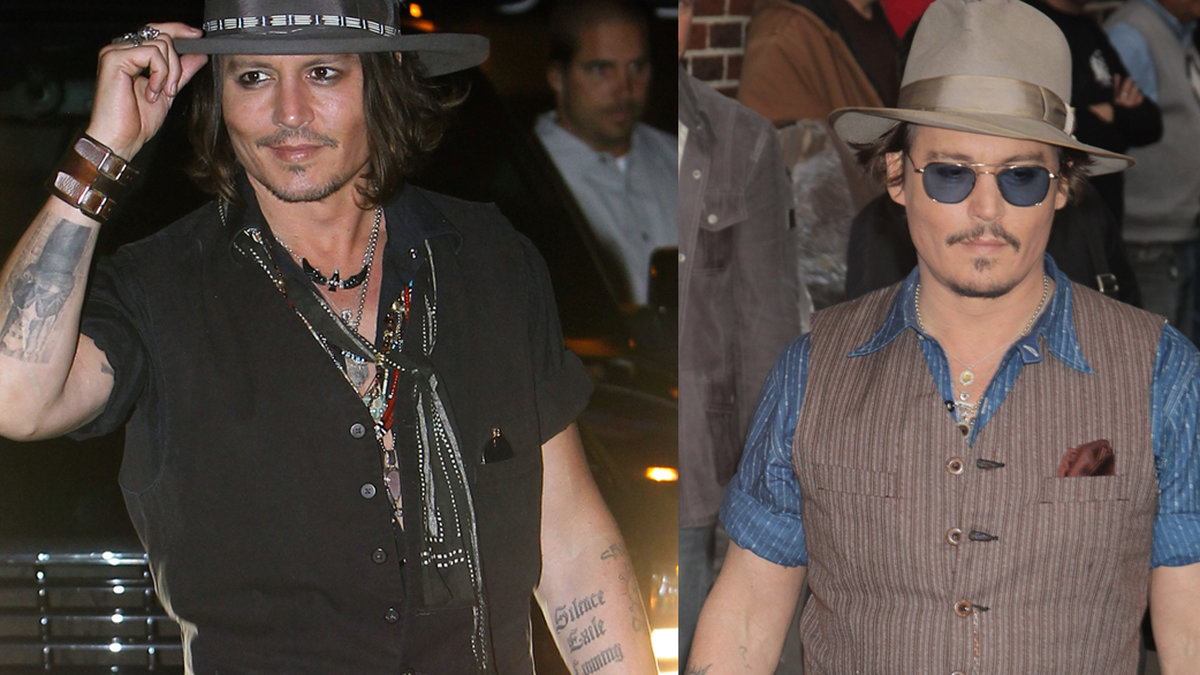 Johnny Depp har ett gäng tatueringar. Bland annat har han tatuerat in "Wino Forever". 