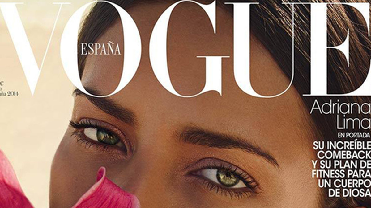 Adriana Lima på omslaget till Vogue. 