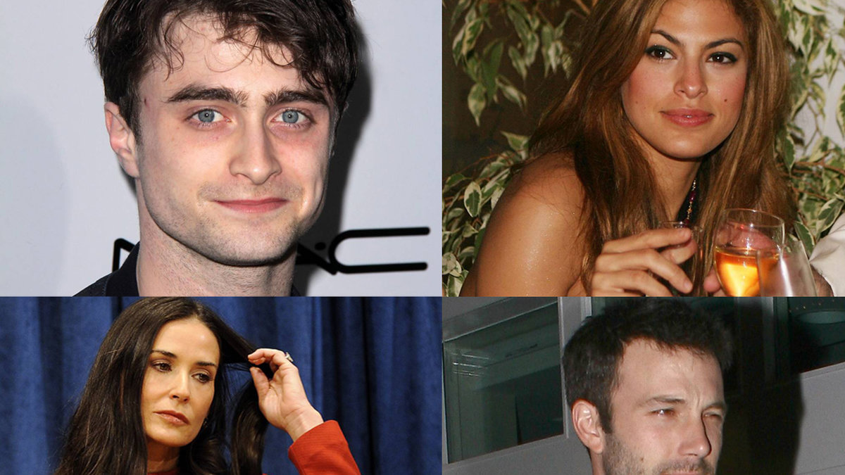 Daniel Radcliffe, Eva Mendes, Demi Moore och Ben Affleck är några av stjärnorna som har haft problem med alkohol eller droger.