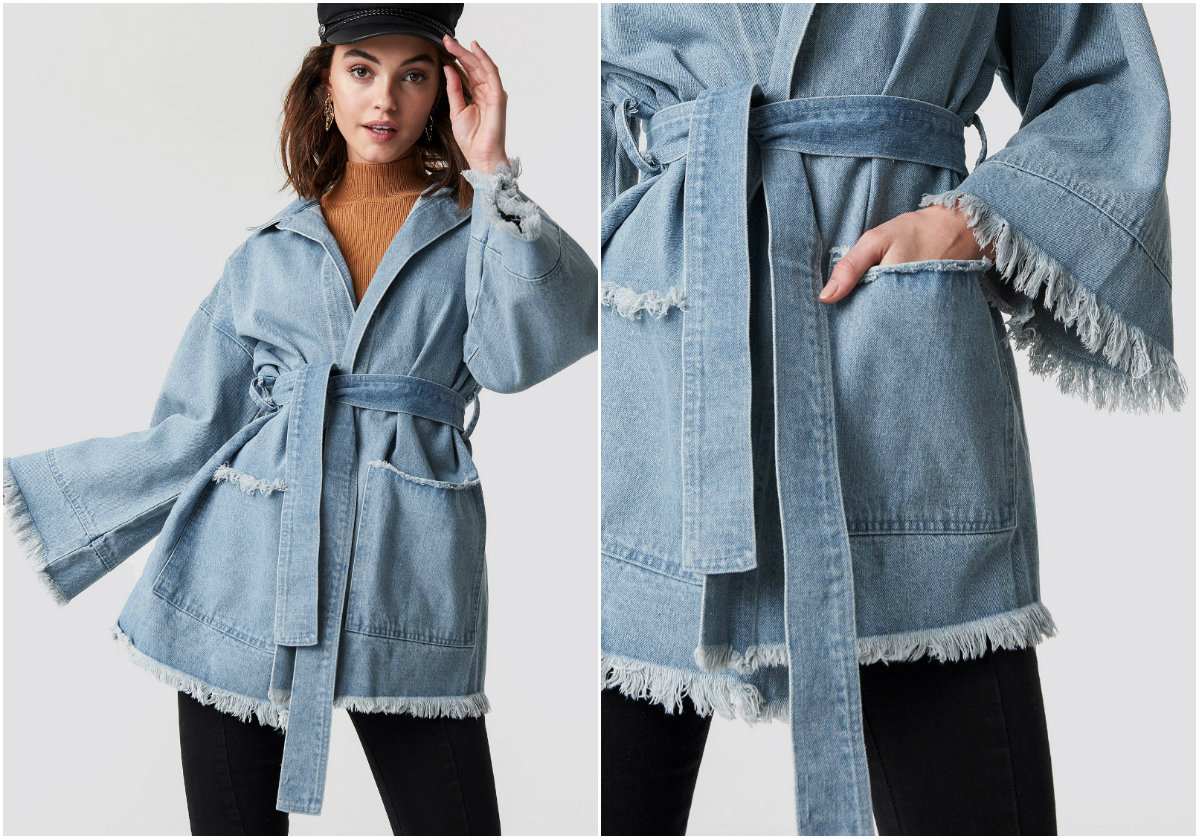Denimjacka med knytning Denimjacka med knytning