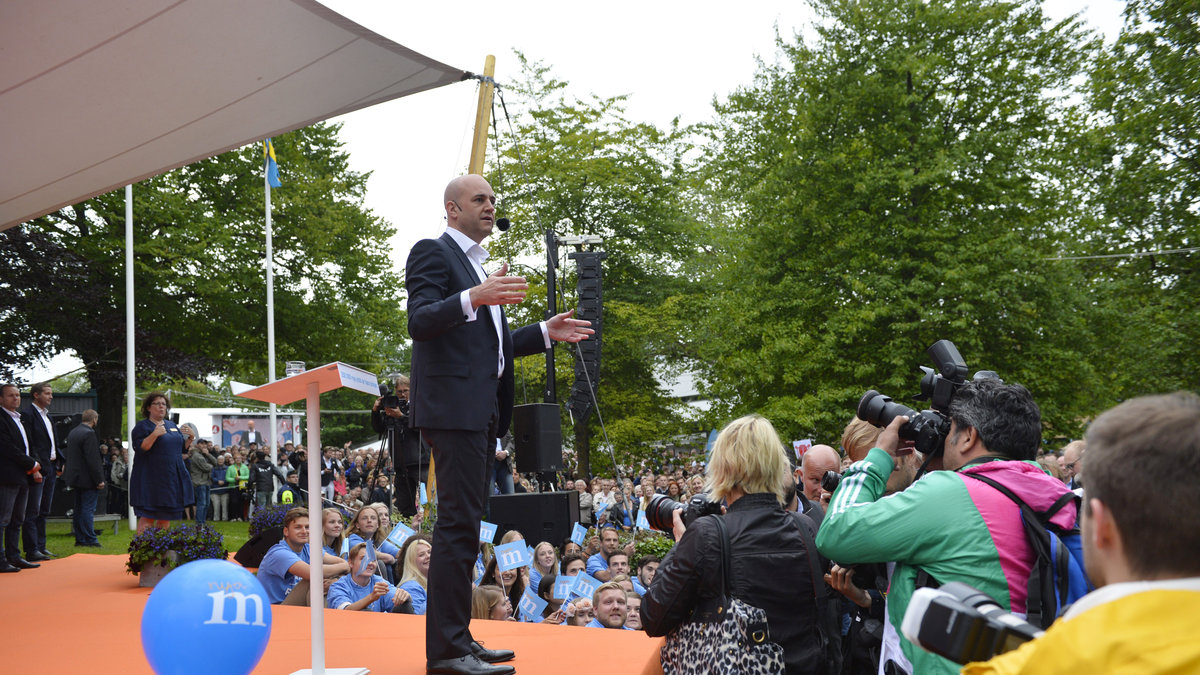 Fredrik Reinfeldt höll tal.
