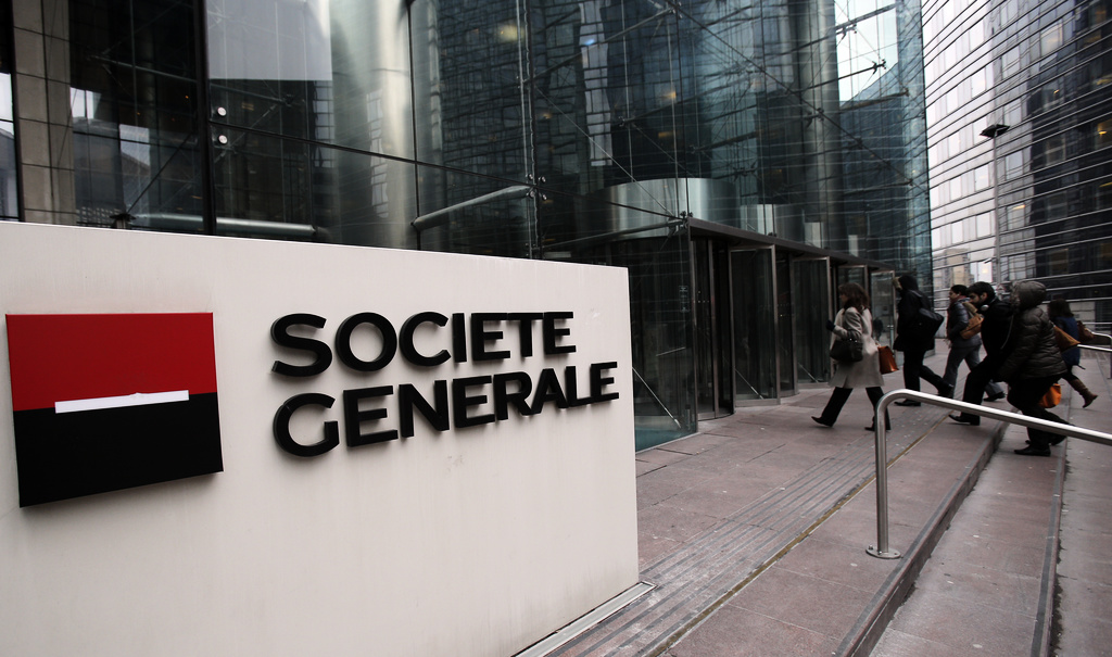 Razzia mot Société Générale och fyra andra banker i Frankrike. Arkivbild