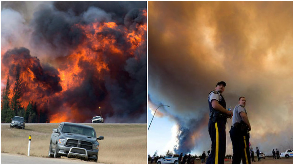 Skogsbranden i kanadensiska Alberta har växt utom kontroll. 