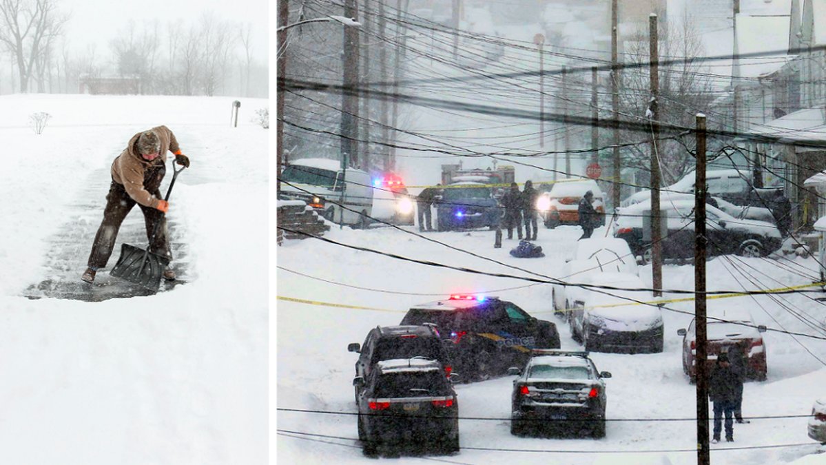 Ett bråk om snöskottning urartade i Pennsylvania och tre personer dog.