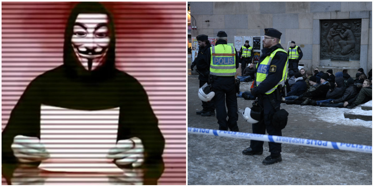 Cyberattack, Svenska motstandsrorelsen, Anonymous