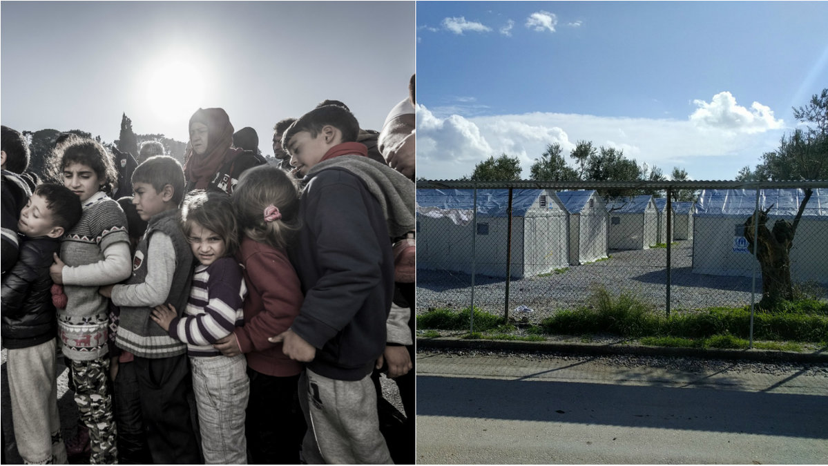 Bilder från grekiska flyktingläger. Barnen på bilden har inget med artikeln att göra.