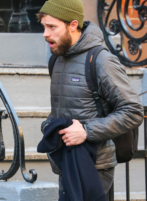 "Fifty shades of Grey"-stjärnan Jamie Dornan i New York. "Fifty shades of Grey"-stjärnan Jamie Dornan i New York.