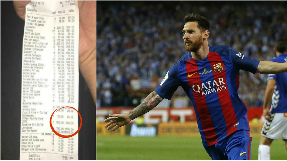 En bild på Lionel Messis nota har blivit viral.