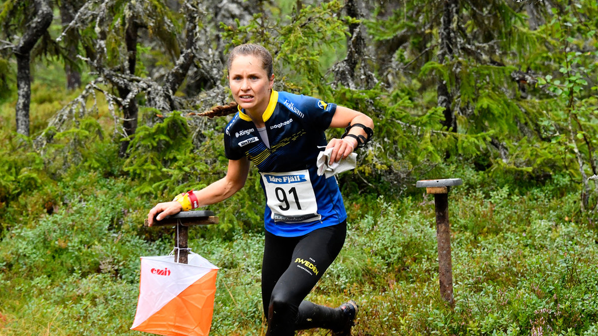 Sveriges förstalag med Lisa Risby (bilden), Sara Hagström och Sanna Fasth slutade tvåa i stafetten i orienteringens världscupfinal i Schweiz. Arkivbild.