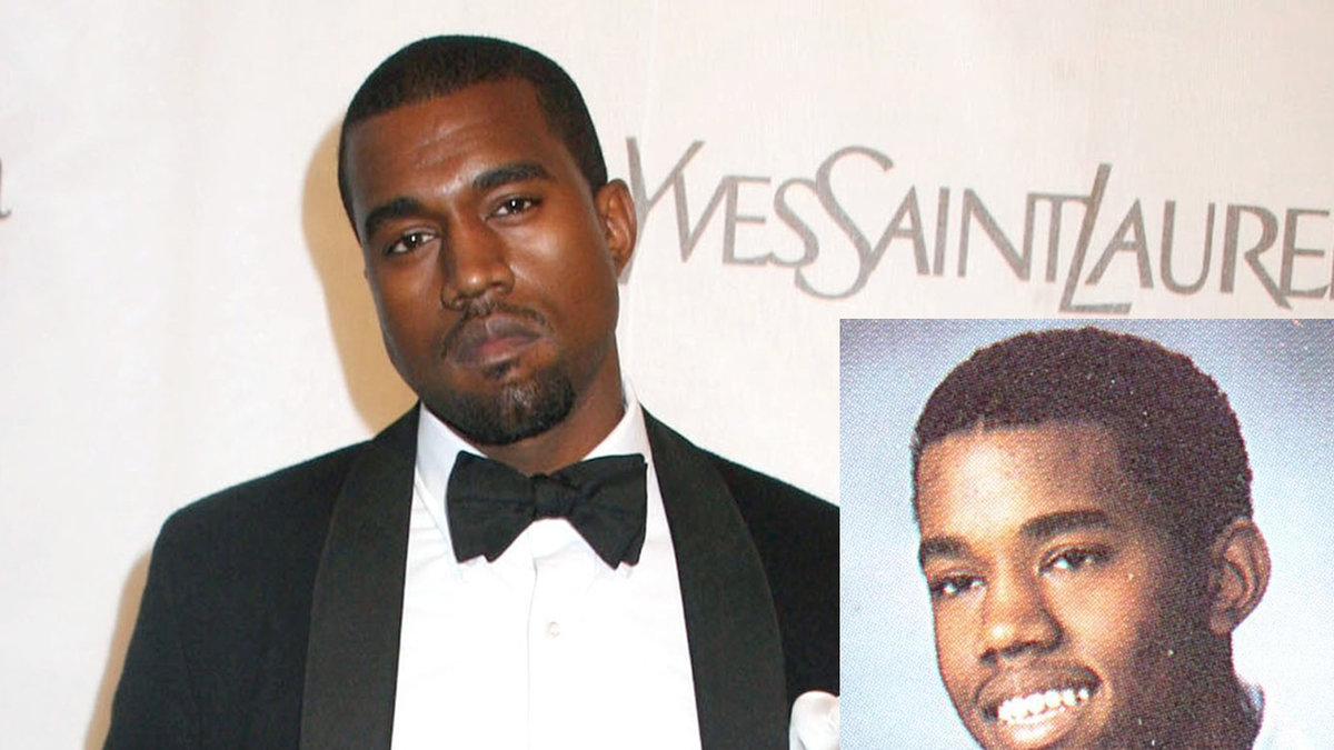 Kanye West firade av ett sockersött smil på sitt skolfoto. 