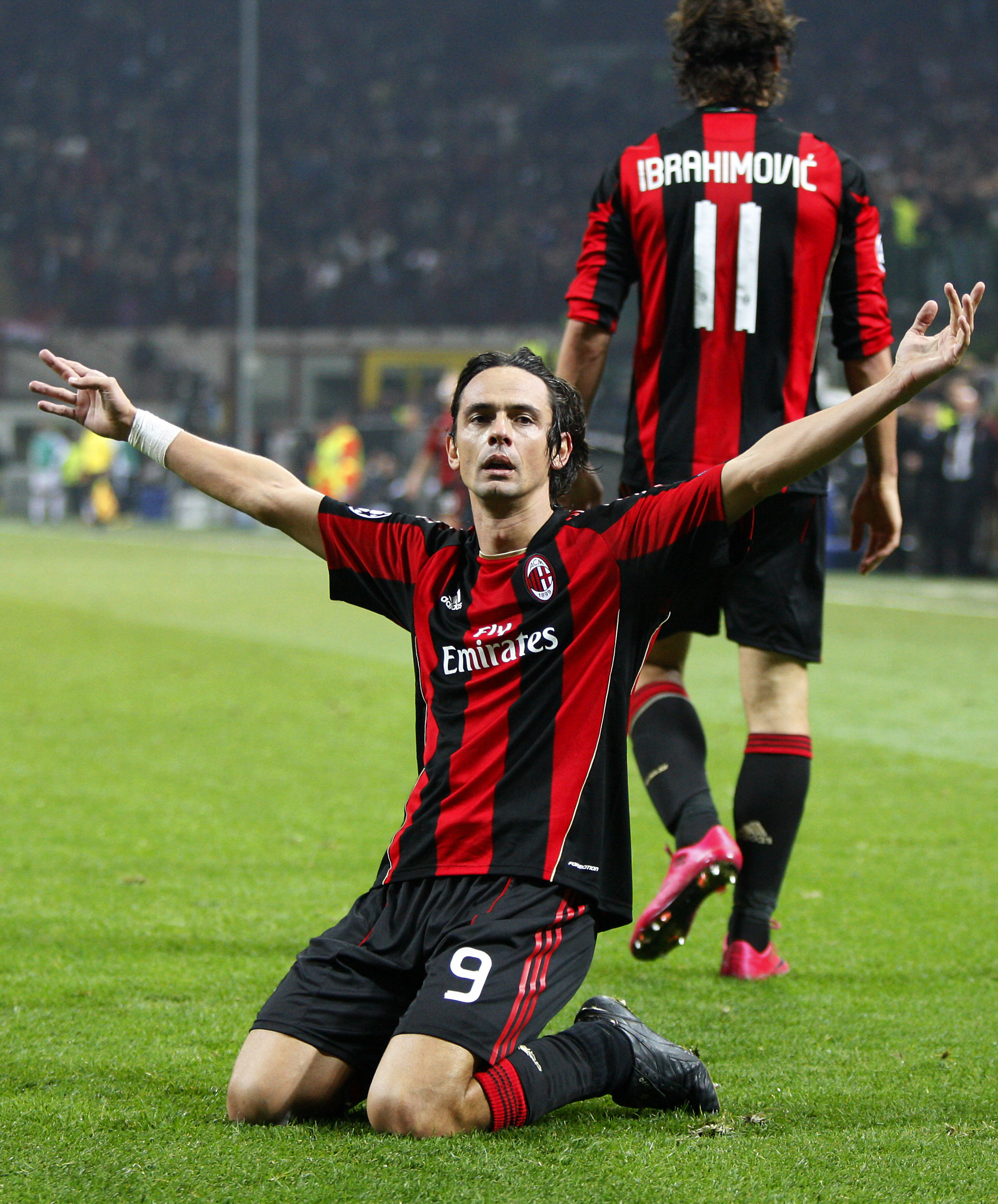Agons favoritspelare "Pippo" Inzaghi med spelaren som Agon ofta jämförs med.