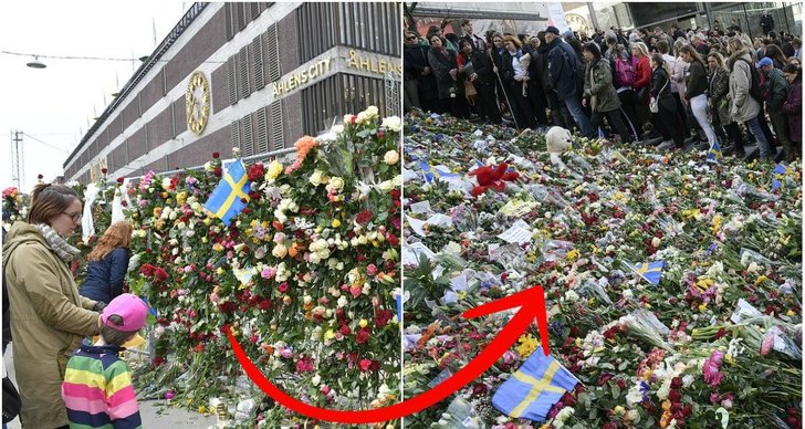 Terrorattentatet på Drottninggatan, Åhlens, Sergels Torg, Blommor