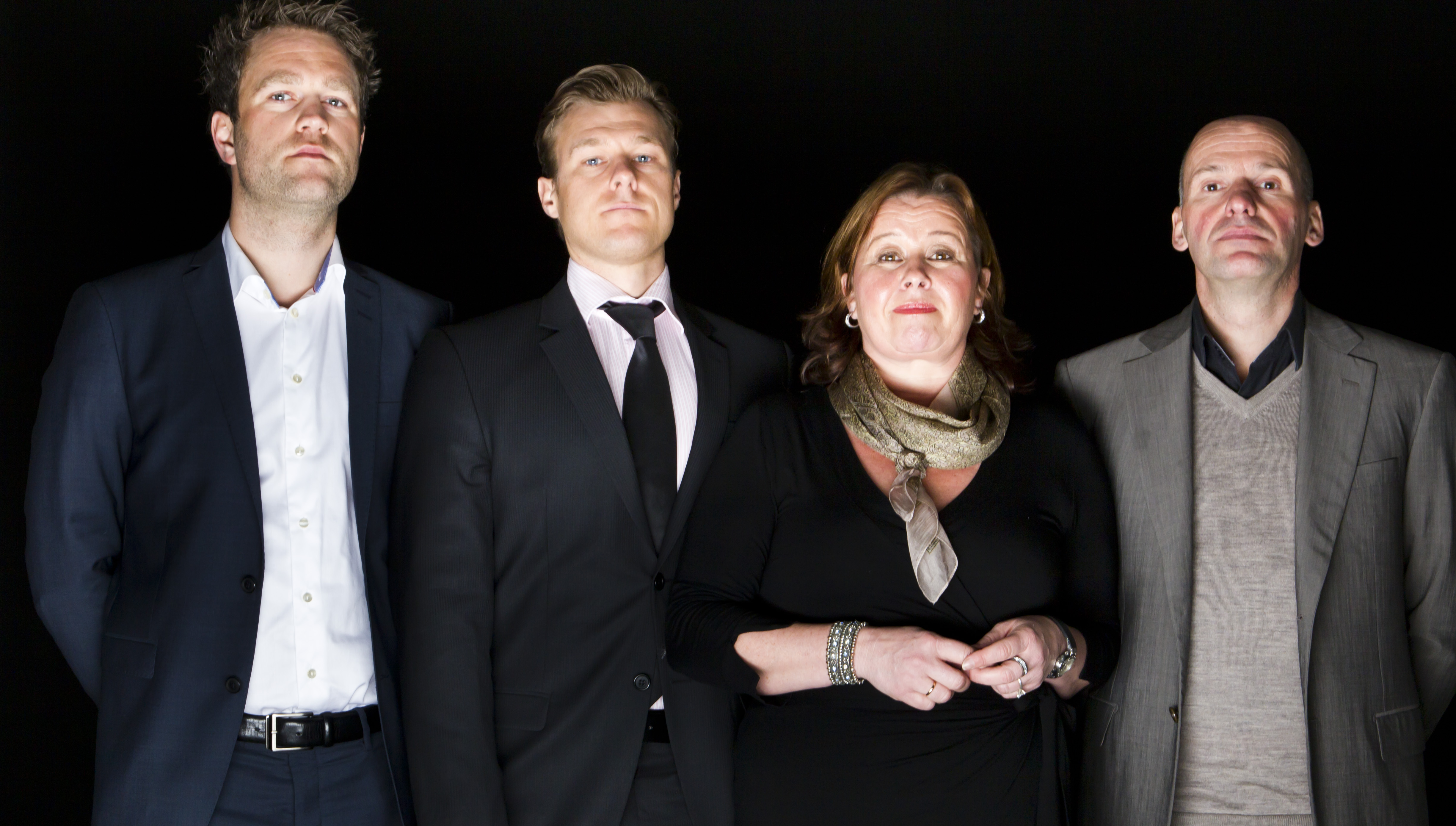 Från vänster: Odd Ivar Grøn, Tord Jordet, Vibeke Hein och Geir Lippestad.