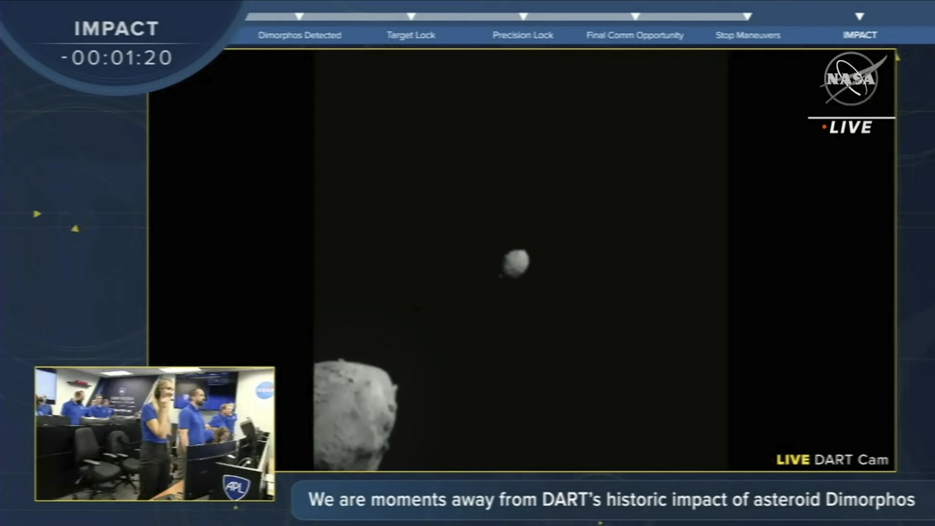 Dart rammade en asteroid.