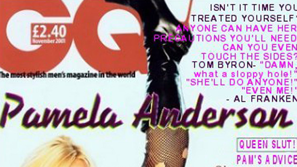 Pamela på omslaget till GQ.