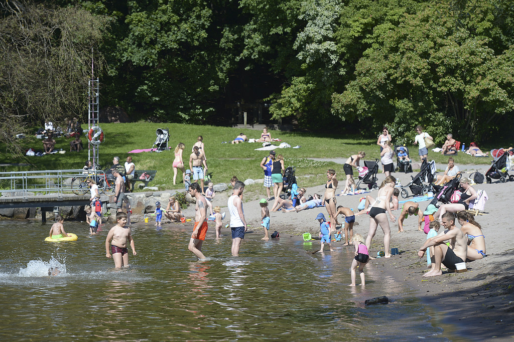 Solig sommar på stranden i Sverige Solig sommar på stranden i Sverige
