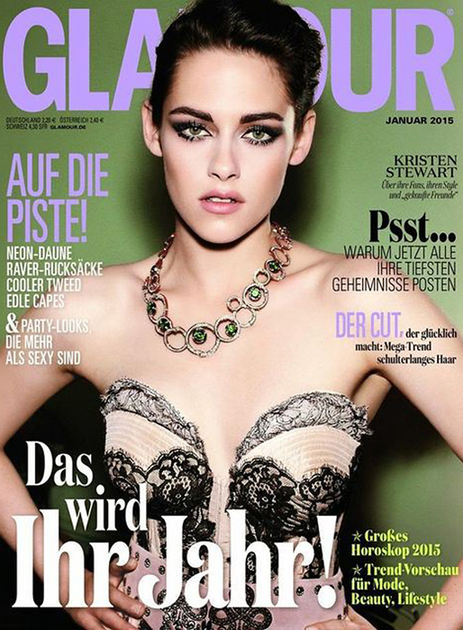 Kristen Stewart på omslaget till tyska Glamour. Kristen Stewart på omslaget till tyska Glamour.