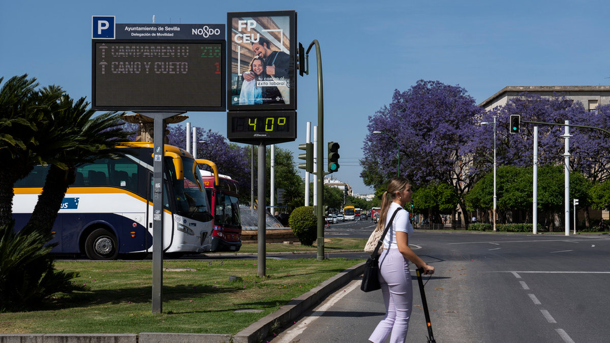Temperaturen i Sevilla, Spanien, steg lokalt till 40 grader i torsdags.