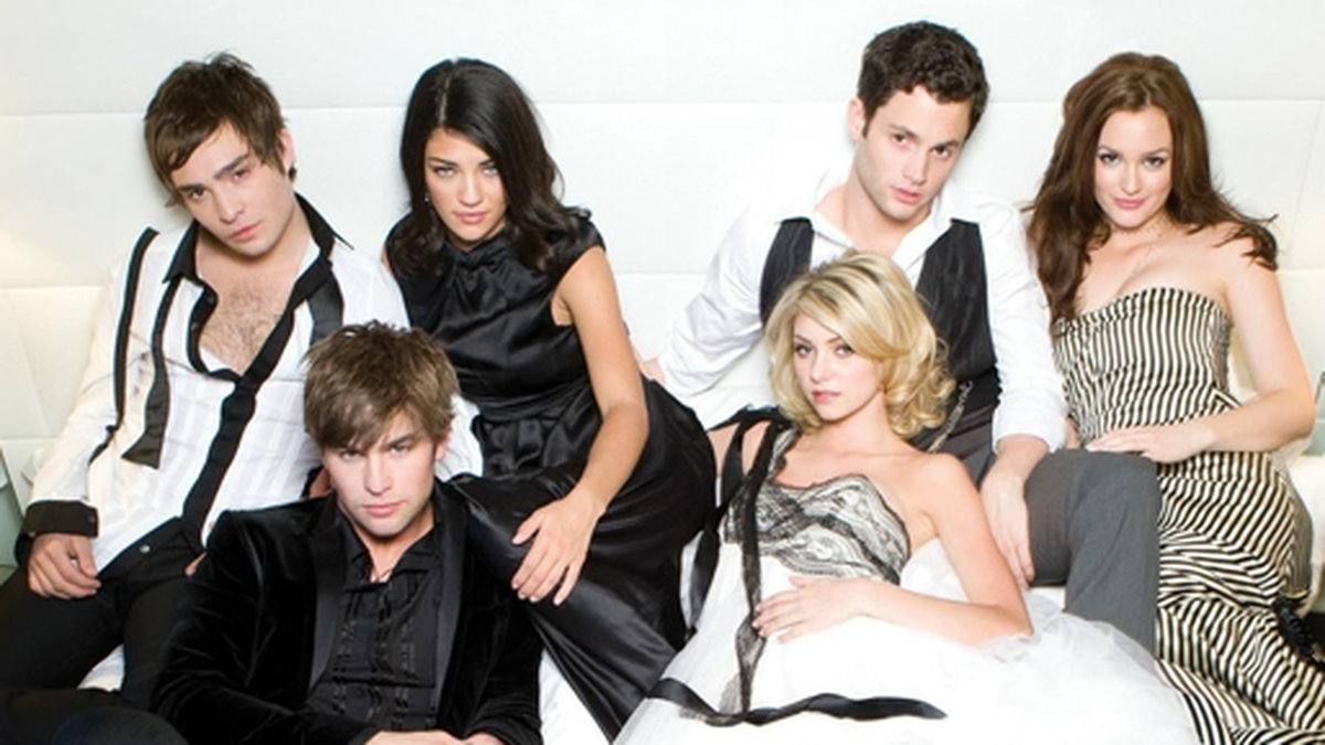 Gossip Girl-gänget under den andra säsongen år 2008.