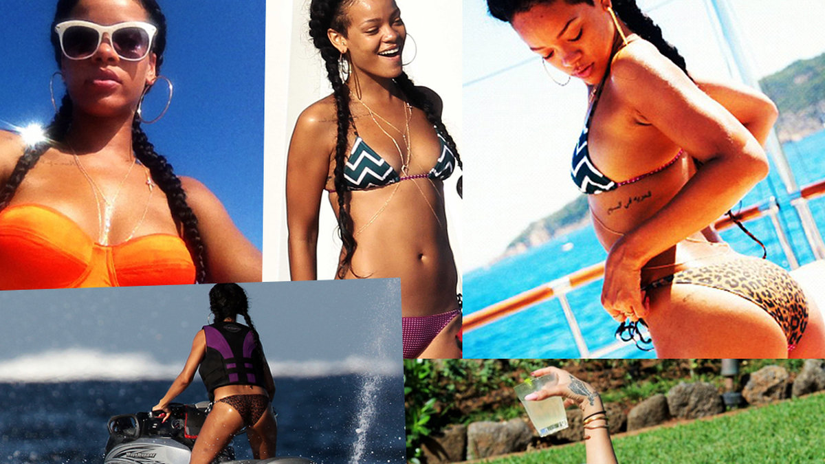 Rihanna lever loppan till havs – hon solar, dricker, kör jetski och njuter av semestern. 