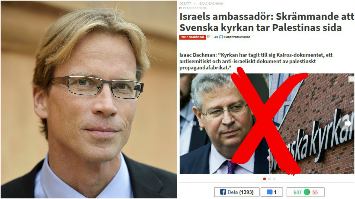 Erik Lysén, internationell chef för Svenska kyrkan, svarar på Israels ambassadör Isaac Bachmans kritik.