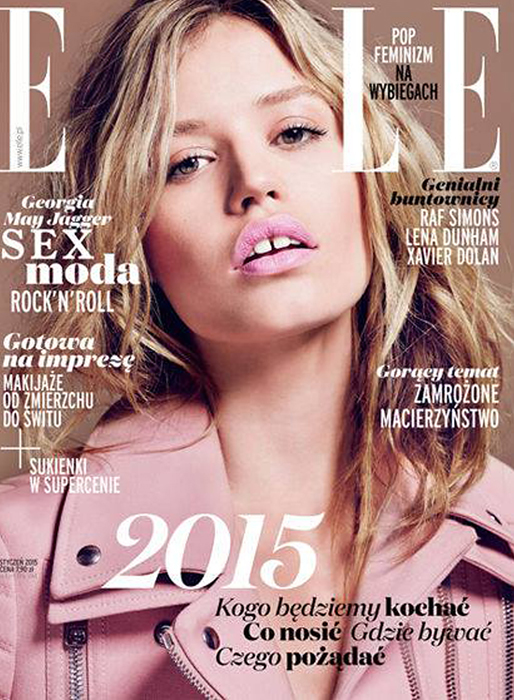 Georgia May Jagger på omslaget av polska Elle. Georgia May Jagger på omslaget av polska Elle.