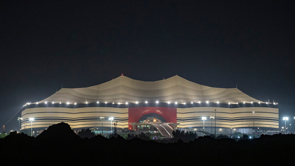 al-Bayt-stadion, som påminner om ett jättelikt beduintält, är en av Qatars åtta VM-arenor. Arkivbild.